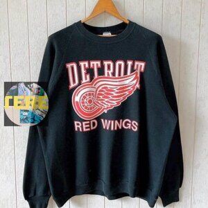 Detroit Red Wings Red Wings NHL Made In USA Shirt Sweatshirt Retro black y2k